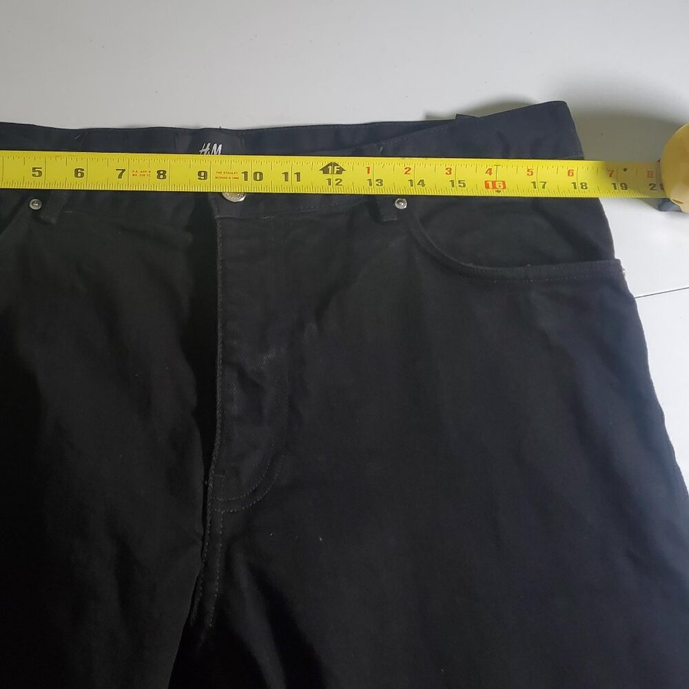 H&M Black Jeans Raw Hem Mens 34W - Picture 9 of 16